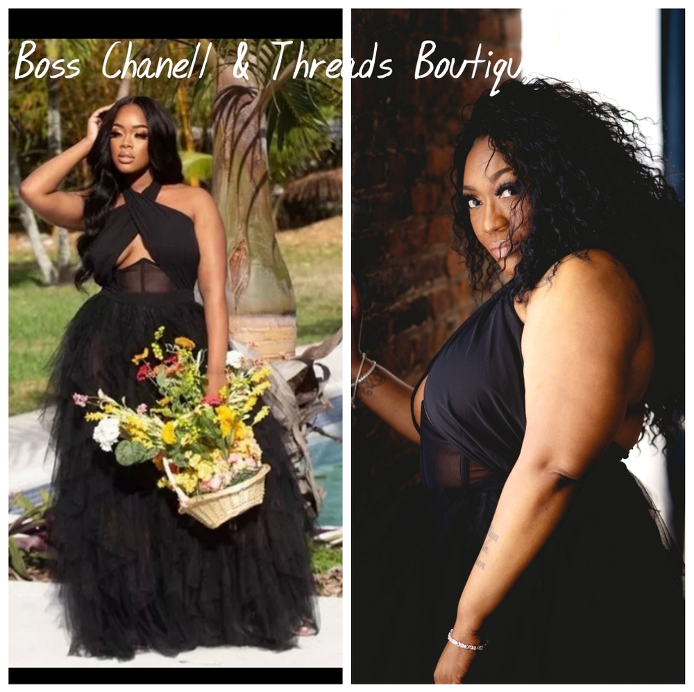 Black beautiful dress.